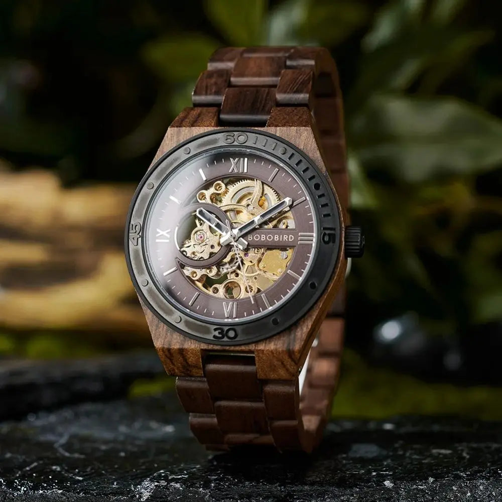 Montre en Bois Automatique - Ciel Crépusculaire Charme Bois