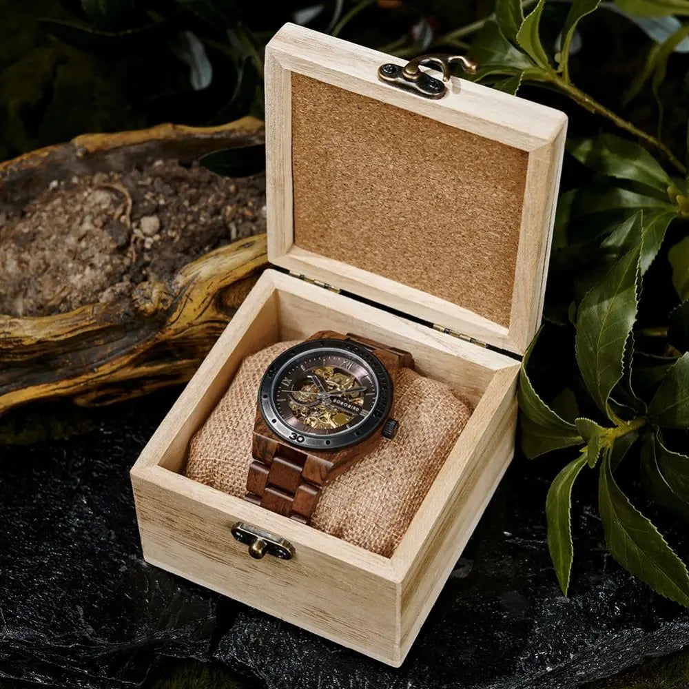 Montre en Bois Automatique - Ciel Crépusculaire Charme Bois