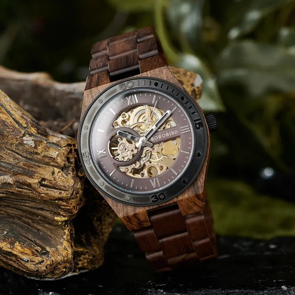 Montre en Bois Automatique - Ciel Crépusculaire Charme Bois