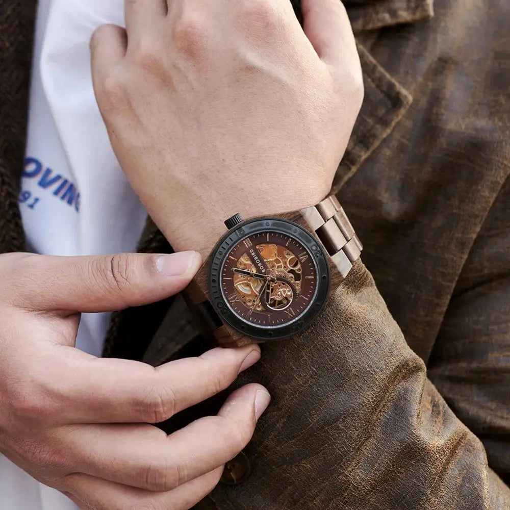 Montre en Bois Automatique - Ciel Crépusculaire Charme Bois