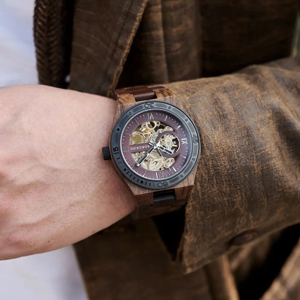 Montre en Bois Automatique - Ciel Crépusculaire Charme Bois