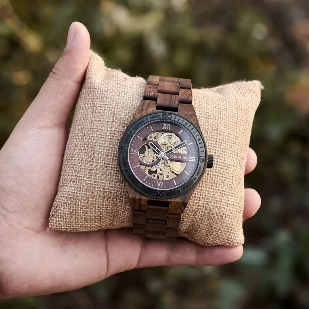 Montre en Bois Automatique - Ciel Crépusculaire Charme Bois