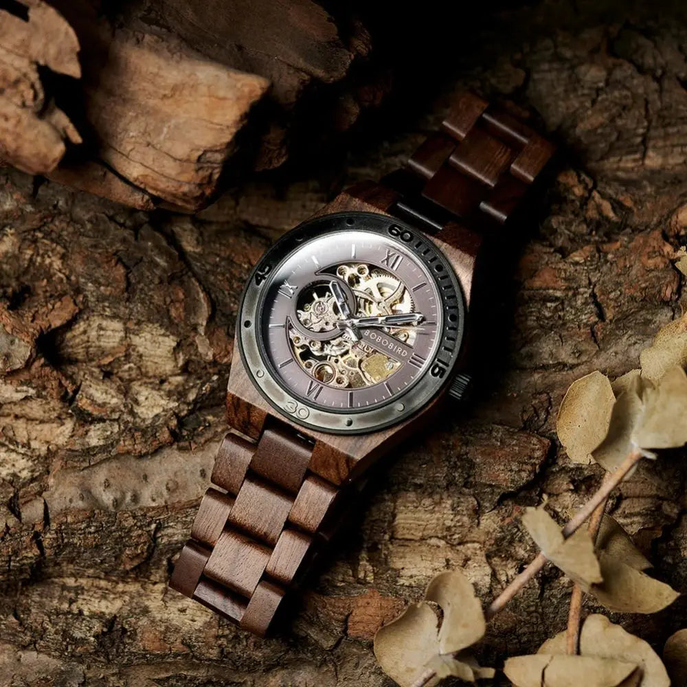 Montre en Bois Automatique - Ciel Crépusculaire Charme Bois