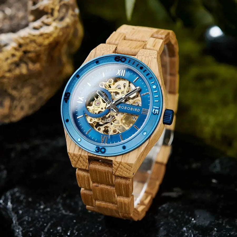 Montre en Bois Automatique - Équilibre Forestier Charme Bois