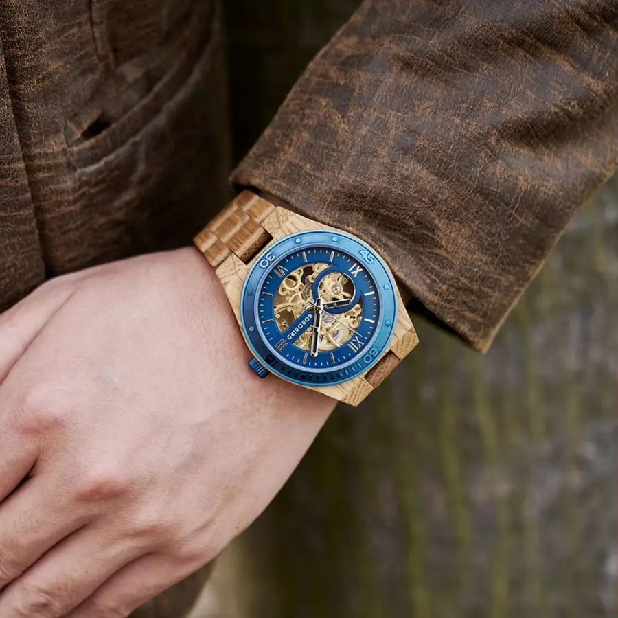 Montre en Bois Automatique - Équilibre Forestier Charme Bois