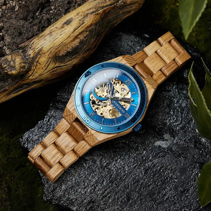 Montre en Bois Automatique - Équilibre Forestier Charme Bois