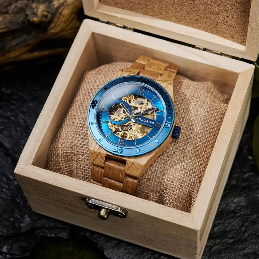 Montre en Bois Automatique - Équilibre Forestier Charme Bois