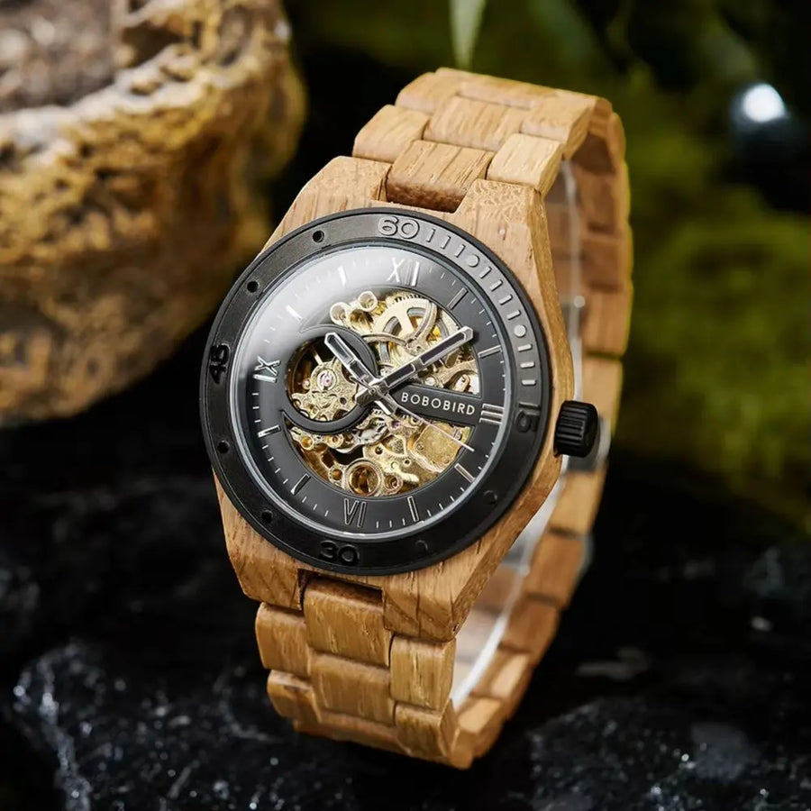 Montre en Bois Automatique - Nuit Forestière Charme Bois