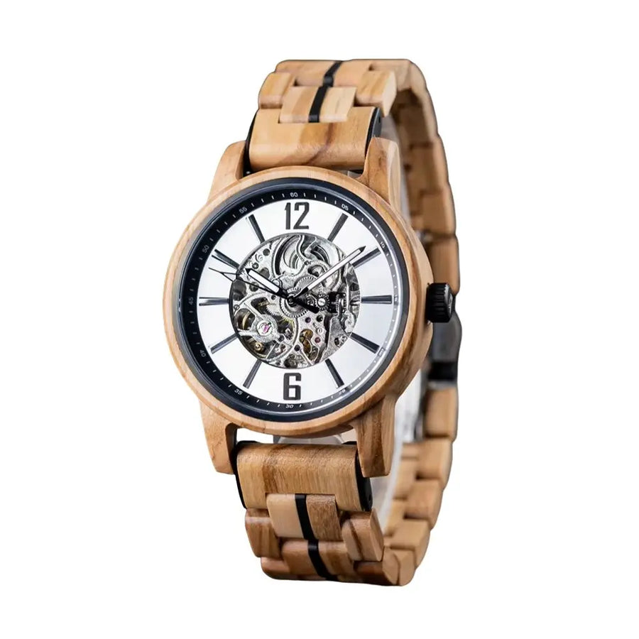 Duo de Montre Automatique pour Couple - Rouge et Noir Charme Bois